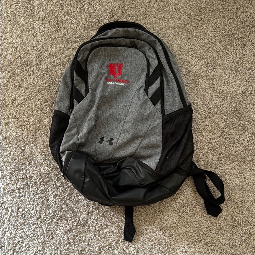 Under Armour Gray and Black Backpack with Red Logo